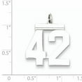 thumbnail image 2 of Beautiful Sterling Silver Rhodium-plated Large Polished Number 42 Charm, 2 of 2