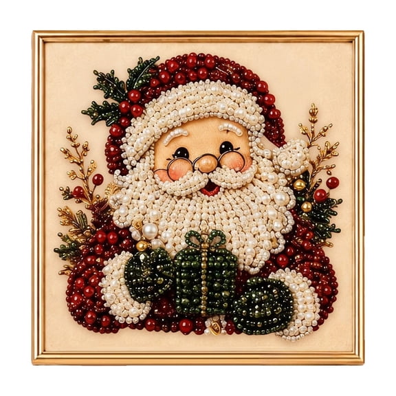 DIY Christmas Diamond Painting Craft Kit,Christmas Pearl Diamond Painting Art Kit for Kids Beginners Gift,Santa Claus