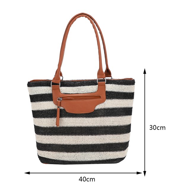 Bolsa de axila para mujer de axila de punto suave a rayas para viajes de vacaciones Casual diario Sywqhk Para Estrenar