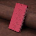 thumbnail image 7 of Leather For Google Pixel 10 Pro XL / Pixel 9 Pro XL, RFID Blocking Protection, Playful Cats Embossed Flip Wallet Leather Case With Card Holder Magnetic Closure  Phone Cases Cover,Red, 7 of 7