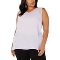 thumbnail image 4 of I-N-C Womens Illusion Tank Sleeveless Blouse Top, Purple, 2X, 4 of 4