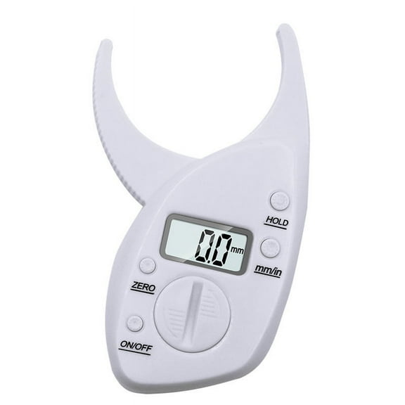 Skin Fat Caliper Portable Lightweight Comfortable Grip Aurate Measurement Digital Fat Caliper White