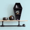 thumbnail image 3 of Manny's Mysterious Oddities Black Coffin Shelf - Spooky Gothic Decor for the Home-Floating Wooden Shelf for Wall or Table Top, 3 of 6