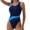 Blue, variant on WCMZJ Women Athletic One Piece Swimsuit Racerback Sport Lap Swimming Suits Swimwear Training Slimming Bathing Suit Black L