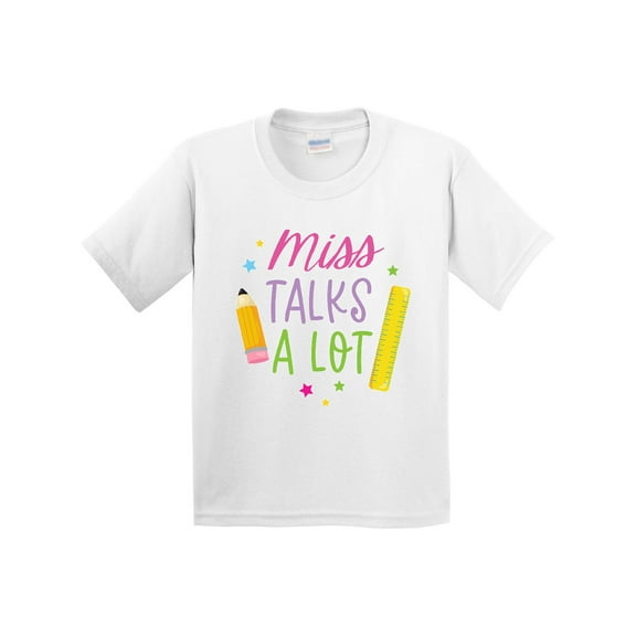 Inktastic Back to School Miss Talks a Lot Youth T-Shirt