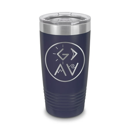

Circle God Is Greater Than The Highs & Lows Tumbler 20 oz - Laser Engraved w/ Clear Lid - Stainless Steel - Vacuum Insulated - Double Walled - Travel Mug - christian christianity - Navy