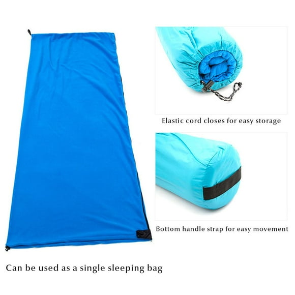 Sleeping Bag Fleece Sleeping Bag Liner for Adult Warm or Cold Weather Full Sized Zipper Camping Blanket for Outdoor Indoor with Sack