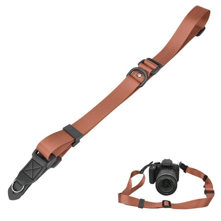 Image of Universal Nylon Quick Adjustable Camera Neck Shoulder Carrying Sling Strap Belt with Metal Ring for DSLR Mirrorless Instant CameraBrown