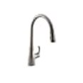 thumbnail image 3 of KOHLER 596-VS Simplice, 3 Jets, Robinet d'Évier de Cuisine avec Vaporisateur Rétractable, Voûte Haute, Acier Inoxydable Vibrant, 3 of 10