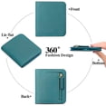 thumbnail image 5 of Monedero pequeño compacto con bloqueo RFID para mujer, tarjetero triple, color azul lago, 5 of 5
