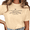 1-Beige, variant on Women St Mother Teresa Quote Love Your Family Heart Minimalist Text Crew Neck Short Sleeve S-3XL Navy Blue Tops