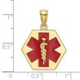 thumbnail image 3 of FJC Finejewelers 10k Yellow Gold Enameled Caduceus Medical Disc Engraveable Charm, 3 of 6