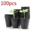 thumbnail image 1 of MYG 100pcs Garden Black Plastic Breathable Nutritional Plant Containers, 1 of 5
