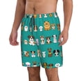 thumbnail image 2 of Balery Cartoon Dogs Traje de Baño Estilo Hawaiano para Hombre, Shorts de Secado Rápido con Bolsillos-Small, 2 of 6
