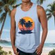 thumbnail image 1 of Camiseta sin mangas de cuello redondo para hombre, blusa informal de verano sin mangas con estampado de cuello redondo para hombre, 1 of 5