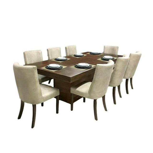 Comedor Kessa Muebles Campeche 8 sillas - nogal