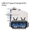 thumbnail image 2 of Uxcell 9-Pin DIP 90 Degree Right Angle 3.0 Type A Female PCB USB Port 5 Count, 2 of 3
