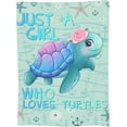 thumbnail image 3 of Sea Turtle Blanket Gifts for Kids Adults Just a Girl Who Loves Turtles Soft Warm Lightweight Cozy Beach Ocean Animal Blue Throw Blankets for Bed Living Room Sofa Couch Decor 50x60in, 3 of 6
