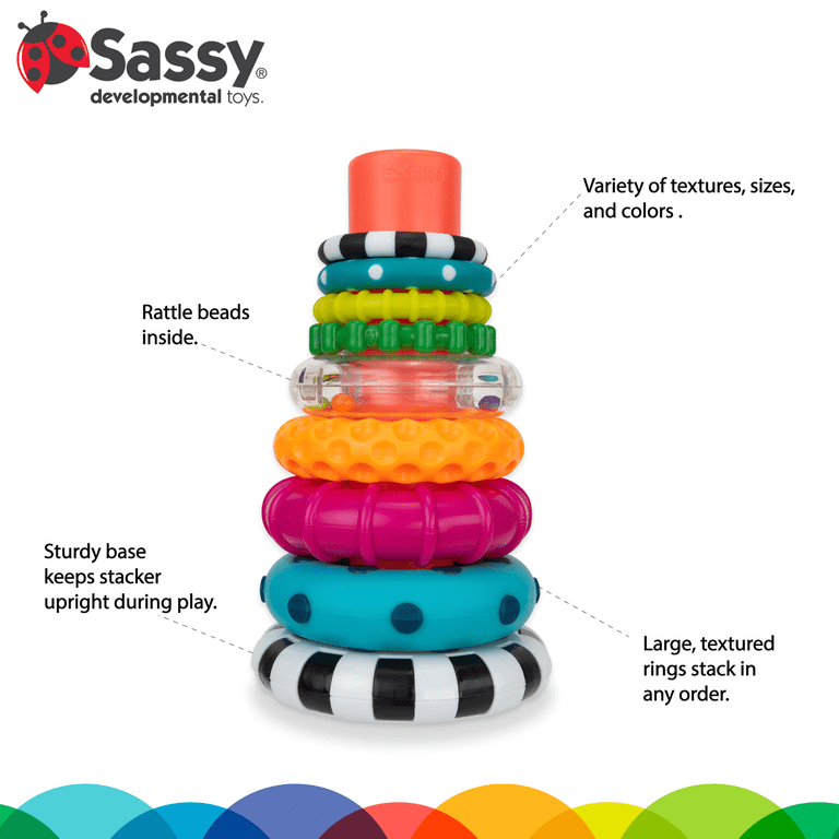 Sassy Stacks of Circles Stacking Ring Toy, 9 Piece photo 5
