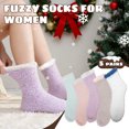 thumbnail image 6 of UNEEI Fuzzy Socks with Grips,Thick Warm Cozy Fluffy Non Slip Slipper Socks, 6 Pairs Colorful Fluffy Socks for Women, 6 of 8