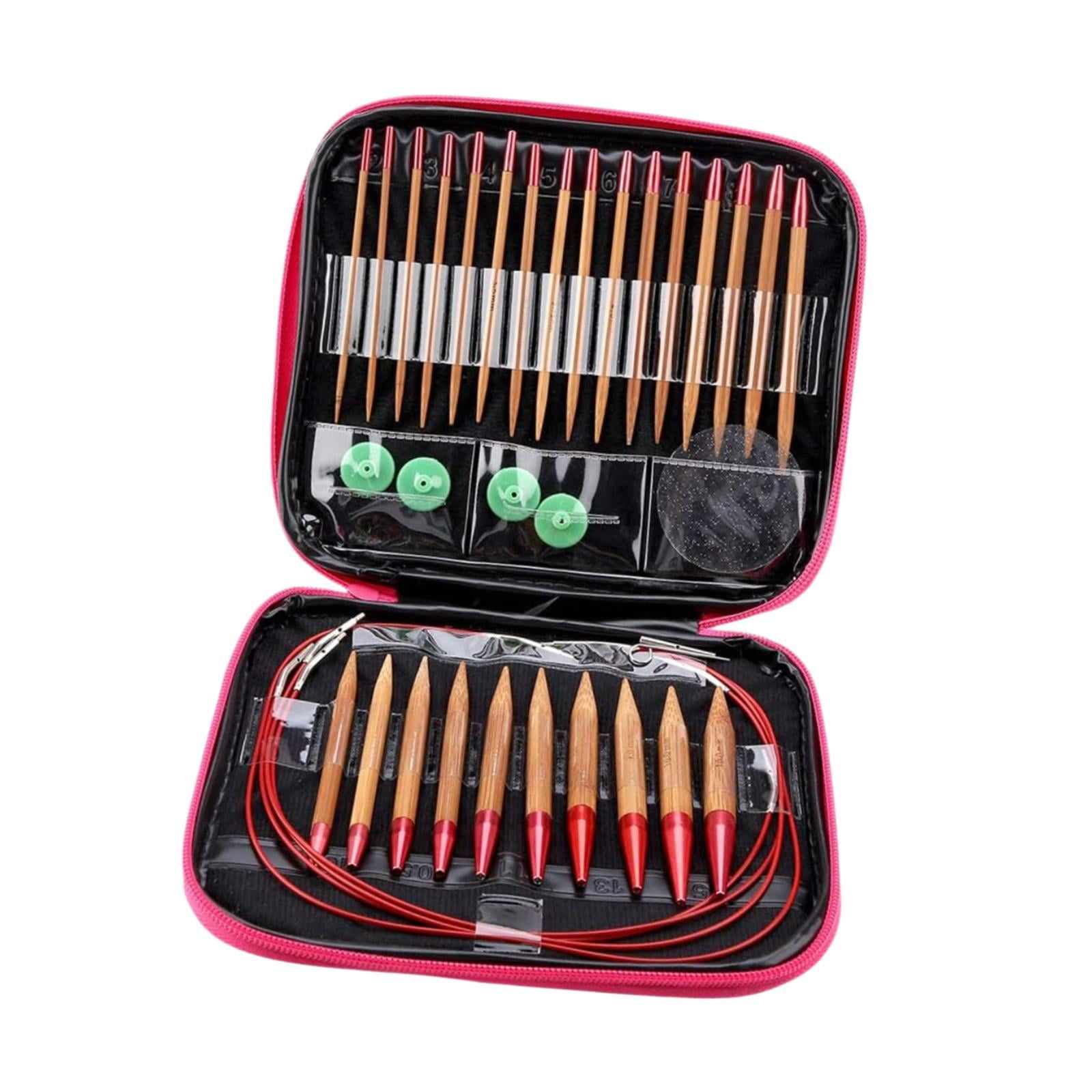 FVDPWYE Circular Knitting Needle Set, 13 Sizes, Crochet Hooks with Storage Box for Small