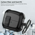 thumbnail image 4 of Carbon Fiber PC Case for Samsung Galaxy Buds 3/Buds 3 Pro (2024) with Keychain, Military Secure Lock Shockproof Protective Cover for Woman Man,Black, 4 of 8
