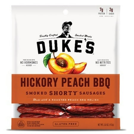 (2 Pack) Duke's Hickory Peach BBQ Smoked Shorty Sausages, 5