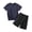 Navy, variant on SDNall 2 Pack Boys and Girls Short Sleeve and Shorts Athletic Outfit, Lightweight Quick Dry Solid Color Set, Breathable Summer Play & Daily Loungewear Clothing Set for Kids Ages 2-18