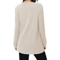 thumbnail image 4 of Long Sleeve Shirts for Women Long Sweaters with Pockets Tunic Tops Loose Fit Apricot XXL, 4 of 5
