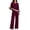 Wine, variant on Women's Sweat Suits Plus Size Color Block Loose Pullover Sweatshirt Sweatpants Casual Set