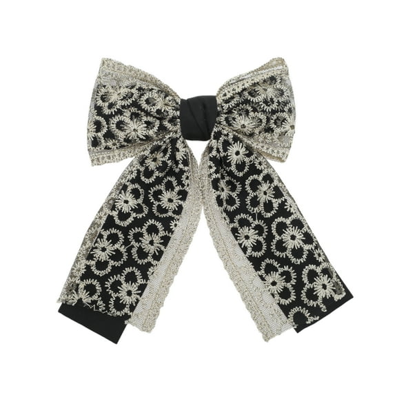 Unique Bargains 1 Pc Elegant Lace Hair Clips for Home Black