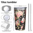 thumbnail image 4 of Pioneer Flower 10oz Tumblers Stainless Steel Tumbler with Lid and Straw,Vacuum Insulated Double Wall Travel Tumbler Cups with Cleaning Brush for Coffee, Tea, 4 of 4