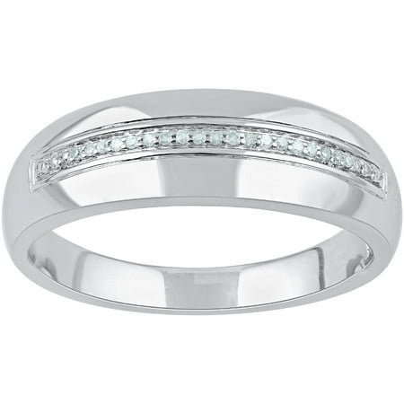 Forever Bride Diamond Accent Men's Sterling Silver Band