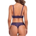thumbnail image 2 of Conjunto de Brasier y Bragas de Encaje para Mujer, Conjunto de lencería Sexy de Dos Piezas con Aros Morado Oscuro 38C Morado Oscuro 38C Xishao ropa, 2 of 2