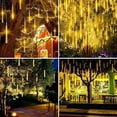 thumbnail image 2 of Deago Christmas Lights Outdoor, Meteor Shower Lights 20 inch 8 Tube 288 LED Snow Falling Icicle Cascading Lights for Xmas Tree Halloween Decoration Wedding Party, Warm White, 2 of 9