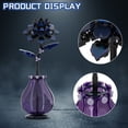 thumbnail image 3 of Purple Dahlia Flower Building Blocks Set 150PCS Black Dahlia in Vase Floral Display Model Gothic Style Home Decor Collectible DIY Construction Kit, 3 of 5