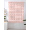thumbnail image 2 of Sheer Curtains 63 Inch Length, Pink Boho Semi Sheer Curtains Light Filtering Window Treatment, Vintage Ethnic Tribe Abstract Art Privacy Voile Drapes for Living Room Bedroom 52x63 Inch, 2 of 7