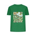 thumbnail image 1 of Blusas de Verano de las Mujeres Flor Impresa Cuello Redondo Manga Corta Superior, Verano Superior de las Mujeres, 1 of 8