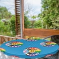 thumbnail image 2 of Ambesonne Emoji Pride Fitted Round Tablecloth, Loving Who You Are Art, 45"- 56" Diameter, Sky Blue and Multicolor, 2 of 5