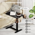 thumbnail image 6 of Costway C Shaped Side Table Height Adjustable Overbed Bedside Table with Hook & Cup Holder Black, 6 of 12