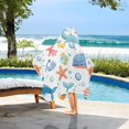 thumbnail image 3 of Yayeee Kids Hooded Towels Toddler Soft Absorbent Beach Bathing Wrap 50" x 23.5", Blue Ocean, 3 of 5