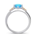 thumbnail image 4 of 2.15 Carat Round Cut Blue Topaz & Citrine Gemstone Beautiful Anniversary Ring for Ladies Solid 14K White Gold Size 10.5 by Diamond-Capitals, 4 of 7