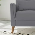 thumbnail image 6 of Emma + Oliver Gray Fabric Upholstered Mid-Century Modern Arm Chair with Tufted Seat and Back, Pocket Spring Support and Wooden Legs, 6 of 11