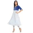 thumbnail image 3 of Disha Patani Collection Blue and White Round Neck Printed Kurta-Medium, 3 of 6