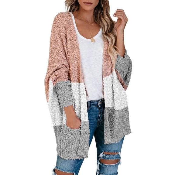 Langwyqu Womens Cardigan Sweaters Batwing Sleeve Knit Tops