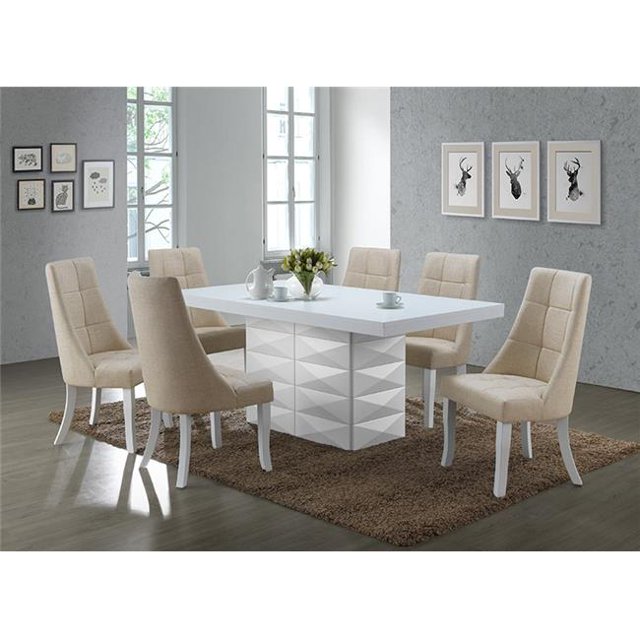 KB PC60-B Vinyl Kitchen Dinette Dining Side Chairs, Beige - Set of 2