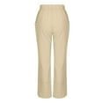 thumbnail image 5 of Lmnyox Wide Leg Pants for Women Casual Elastic Waist Trousers Summer Dressy Lounge Pants with Pocket, 5 of 6