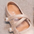 thumbnail image 5 of Kids Ankle Strap Girls School Shoes Comfortable Walking Flats Crisscross Straps Pearl Decor Cushioned Sole Flexible Everyday Wear, 5 of 6