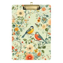 FORMRS Acrylic Clipboard with Low Profile Clip Standard A4 Letter Size, 12.5" x 9", Green Floral Pattern