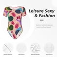 thumbnail image 4 of Pofeuu Snails Print Short Sleeve Body Suits Women Round Neck Bodysuits for Women Onesie Adult Set Body Suit-Large, 4 of 7